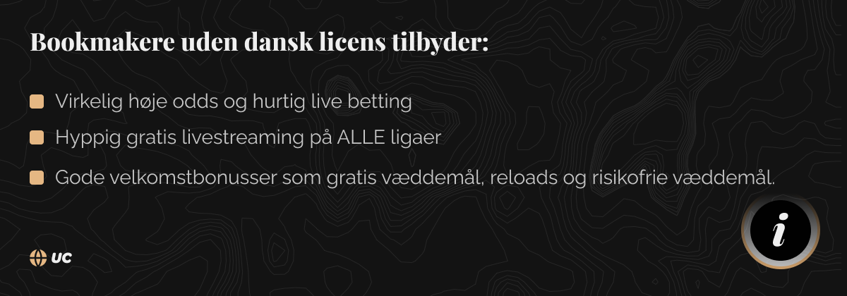 bookmakere uden dansk licens