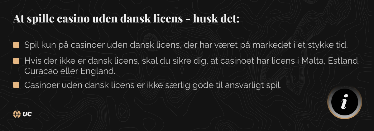 spill på casino uden dansk licens